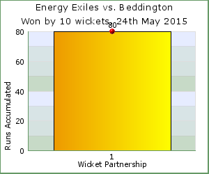 charts of Exiles wicket partnerships for this match